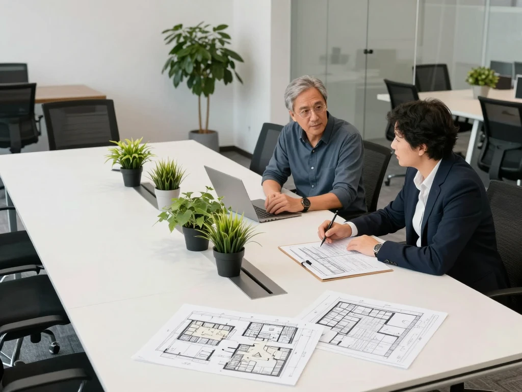 Design consultation meeting with plant selections and interior plans